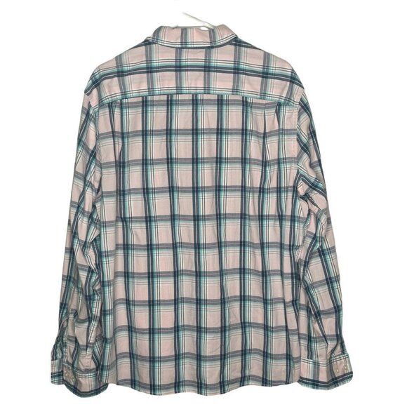 Sonoma men's pink plaid button down dress shirt size XL - Picture 2 of 6
